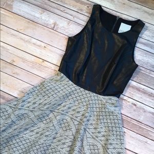 NWT ADDISON Faux Leather Top Bell Dress